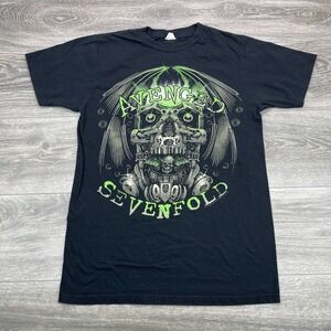 Avenged Sevenfold Shirt Mens Medium Black Skull Heavy Metal Rock Band Tee Grunge